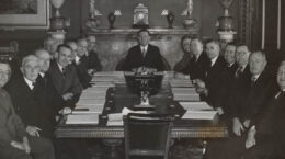 The new McKell ministry's first council meeting in the Executive Council Chamber, 16 May 1941.